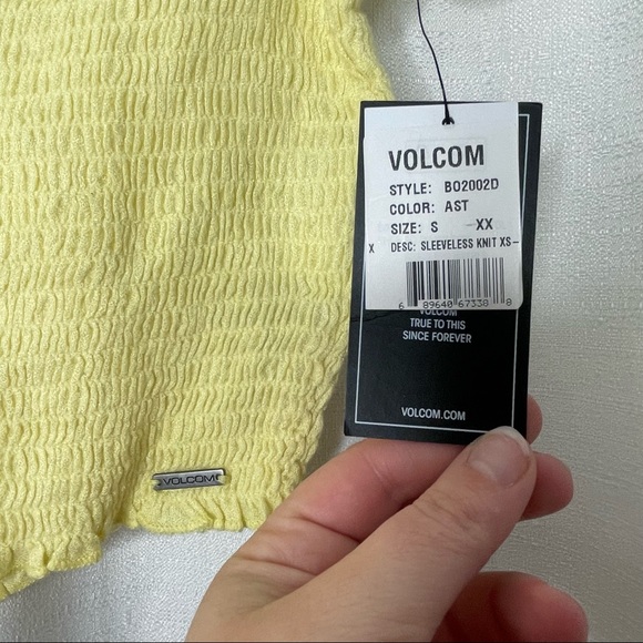 NWT Volcom Yellow Sinched Crop Top - Picture 8 of 8